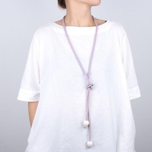 Vintage Adjustable Women Necklace Pastel Goth Colorful Chain Long Necklace Handmade Rubber Jewelry Gifts For Mom Body decoration