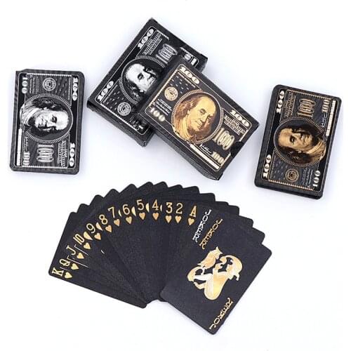 Waterproof Playing Card Travel Leisure Board Game PVC Washable Gold Foil Playing Cards