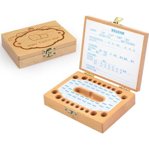 Mupin Tooth House YW001 Wooden Products Collection Box Babys Baby Teeth and Fetal Hair Preservation Box Personality Commemora