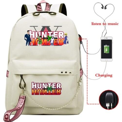 Anime Hunter X Hunter Killua Backpack Women USB Charge Laptop Backpack School Bags for Teenagers Bookbags Casual Travel Bags