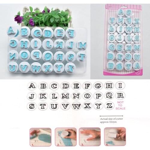 1set Alphabet Number Cookie Cutter Plastic Fondant Cake Mold Fondant Cutter Cookie Mold Icing Sugar Baking Tools