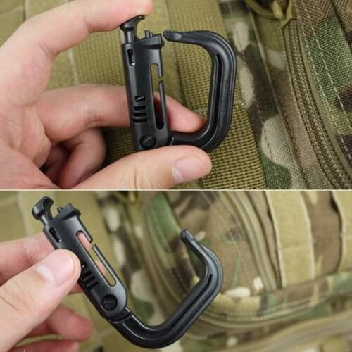 Lightweight D-Shaped Backpack Carabiner Clasp Plastic Mountaineering Bag External Hanging Buckle Keychain Clip Locking Ring 1Pcs