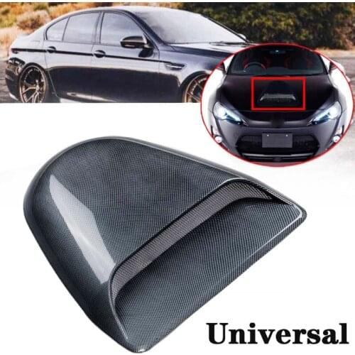 1 PCS New Carbon Look New Flat Car Universal For JDM Style Air Flow Intake Cover Decorative Hood Scoop Vent Engine Bonnet