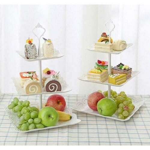 3 Tier Cake Stand Dessert Cup Cake Bracket Afternoon Tea Wedding Plates Party Tableware Decoration Tool Three Layer Cake Rack