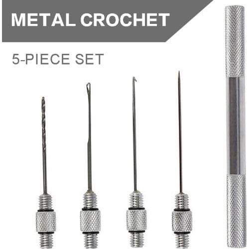 5pcs Stainless Steel Baiting Needle Tool Set Carp Fishing Boilie Drill Hooks Metal Crochet Portable Fishing Equipments