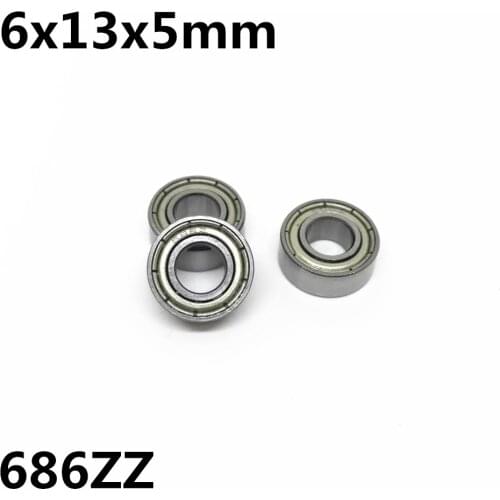 50Pcs 686ZZ 686-2RS L-1360ZZ 6x13x5 mm Deep groove ball bearing Miniature bearing High quality High speed Advanced 686Z