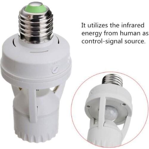 AC 110-220V 50pcs fedex dhl PIR Induction Motion Sensor IR infrared Human E27 E14 B22 Plug Socket Switch Base Led Bulb Holder