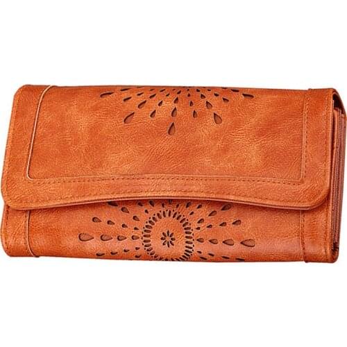 8PCS / LOT Female Wallets Vintage Leather Long Purse Women Card Holder Coin Purse Ladies Clutch Wallet carteira feminina