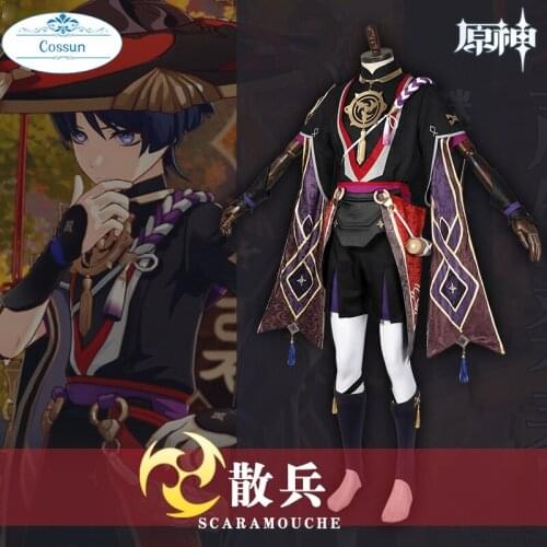 Anime!Genshin Impact Scaramouche Game Suit Gorgeous Kimono Uniform Cosplay Costume Halloween Party Outfit For Men S-XXL 2021 NEW