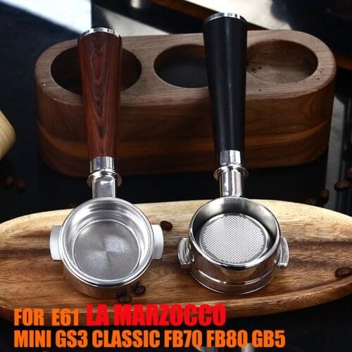 58MM Portafilter Wood Coffee Machine Bottomless Filter Holder Portafilter for E61 La Marzocco MINI GS3 CLASSIC FB70 FB80 GB5