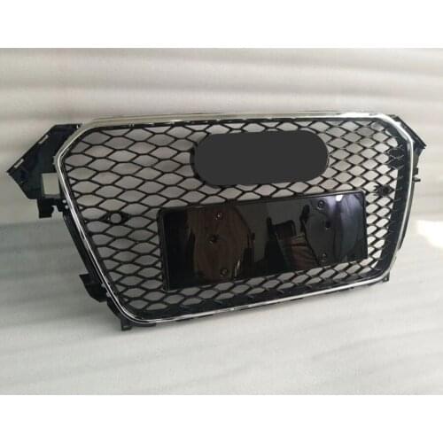 For RS4 Style Front Sport Hex Mesh Honeycomb Hood Grill Chrome Black for Audi A4/S4 B8.5 2013-2016 car-styling accessories