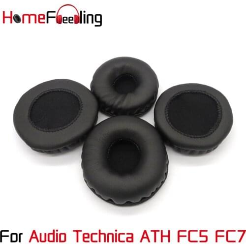 Homefeeling Ear Pads For Audio Technica ATH-FC5 ATH-FC7 Earpads Round Universal Leahter Repalcement Parts Ear Cushions