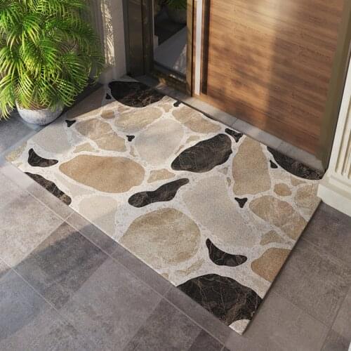 Living Room PVC Kitchen Mat Hallway Door Mats Non-slip Silk Loop Home Mats Carpet Bathroom Mat Cuttable Entrance Door Mat Carpet