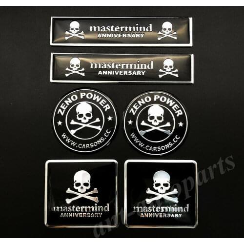 6x Skull Skeleton Car Emblem Badge Motorcycle Gas Tank Sticker Mastermind JDM