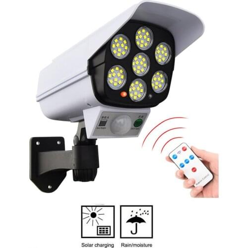 Remote solar fake monitor dummy camera Light Outdoors Garden Light PIR Motion Sensor Split wall light Spotlights Security Emerge