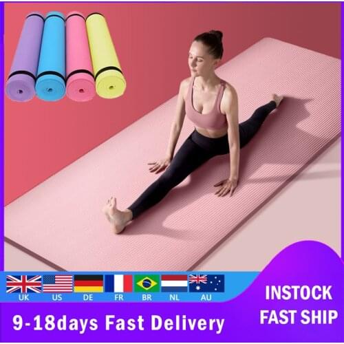 Exercise Mat Yoga Mat Gym Workout Pilates Fitness Mats Training Non-Slip Sport Mat 183*61cm*10mm Balance Pads Lose Weight Unisex