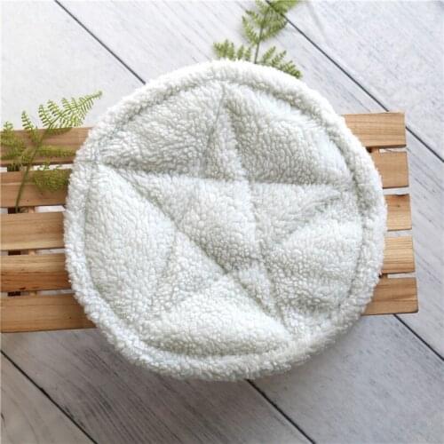 Newborn Round Cushion Phootography Prop White Blanket Layer Newborn Posing Pillow Photo Prop