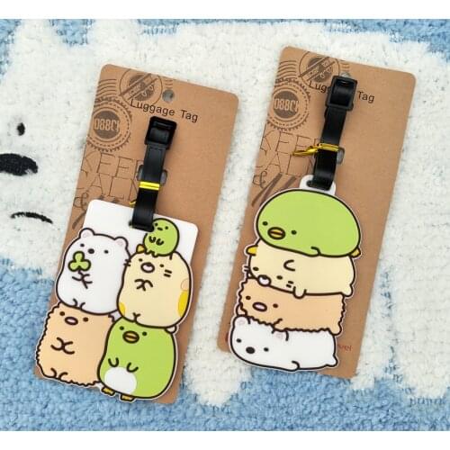 LISM Sumikko gurashi Anime Travel Accessories Luggage Tag Suitcase ID Address Portable Tags Holder Baggage Label New Gifts