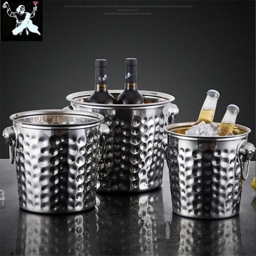 3L/5L/7L Hammered Moscow Mule Stainless Steel Ice Bucket Wine Champagne Wine Wine Bottle Cooler Beer Chiller Ice Barrels