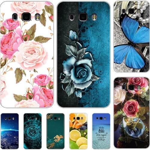 Fashion Flower Case For Samsung Galaxy J5 2016 J510 J502 J7 2016 J710F J710 ON8 Cover Soft Silicone Cat Printing Capa Coque