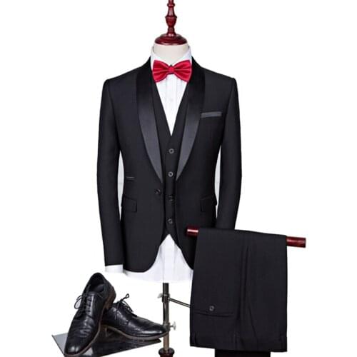 2020 MenS Formal Suits Wedding Casual Men Business Latest Suits Fashion Prom Stage Costumes 3 Pieces Blazer Vest Pants SL4032