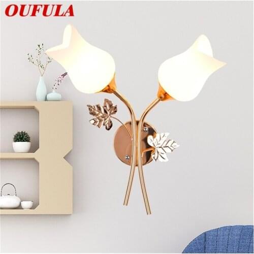 OUFULA Wall Lamps Contemporary Creative LED Sconces Lights Flower Shape Indoor For Home Bedroom