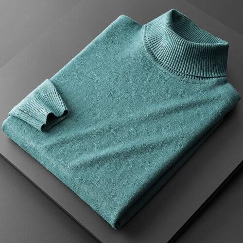 2020 new long sleeve high collar autumn mens sweater, leisure fashion mens sweater, Z10 plain knitted sweater