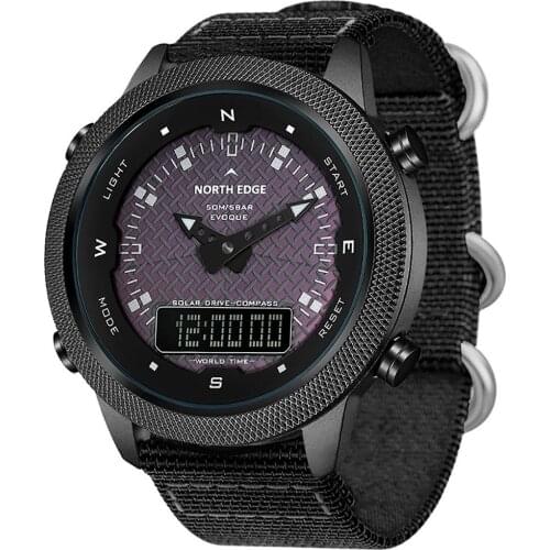 2021 New Waterproof Men Digital Solar Smart Watch Outdoor Sport Watches Compass Dual Display Military Style Drop Shipping Hot