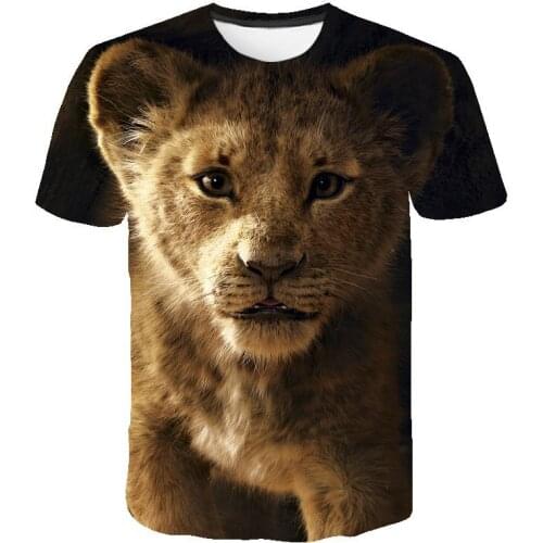 New Style The Lion King Kids T-shirt Didney Cartoon Simba 3D Digital Printing Summer Short-sleeved Tops Boys Girls Teenager Tees