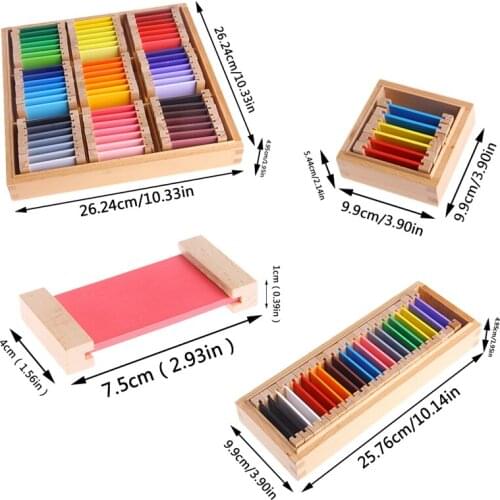 Creative Montessori Sensorial Material Learning Color Tablet Box 1/2/3 Wood Preschool Math Toys