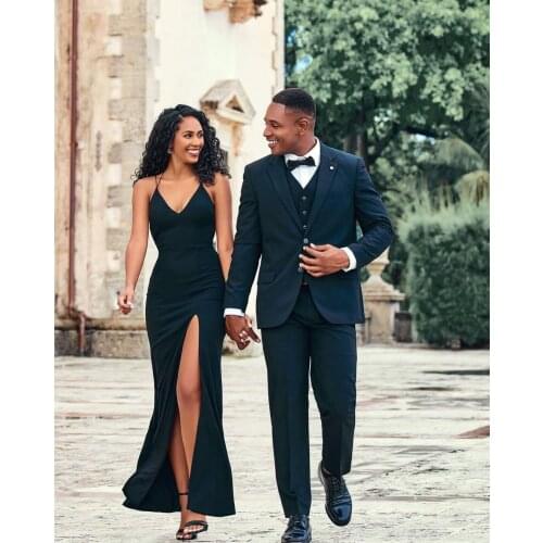 Jacket+Pants) Summer New Slim Fit Black Men Suit For Work Notch Lapel Groomsman Suit 2 Piece Man Blazer Custom Made