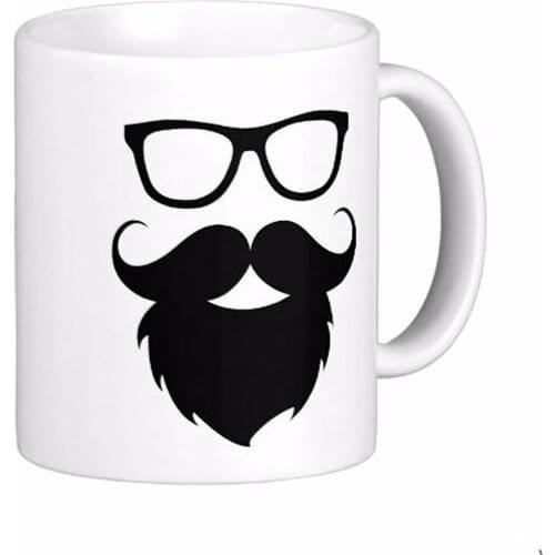 Full Grown Funny Beard Man High Quality White Coffee Mugs Tea Mug Customize Gift By LVSURE Ceramic Mug Travel Coffee Mugs