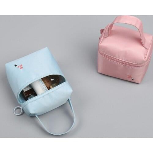 Simple Womens Cosmetic Storage Bag Travel Handbag Portable Makeup Waterproof Sanitary Pad Pouch Zipper Washing Toiletries Bag