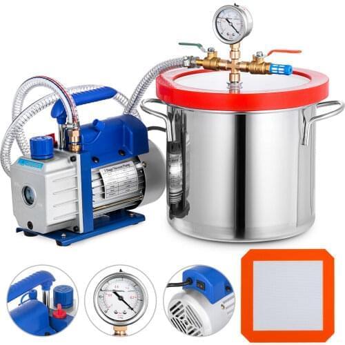 Mophorn 3CFM 5Pa empty single-stage vacuum pump with 7.6 l air cooler for vacuum chamber HVAC 50 l / min (3CFM)