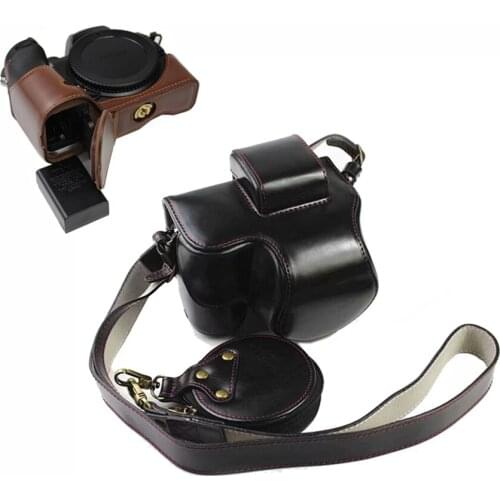 Retro PU Leather Case Cover camera Bag For Nikon z50 Z 50 DSLR With Bottom Battery Opening shoulder strap