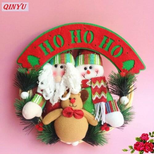 Christmas Wreaths rattan Door Hanging Ornaments Rattan Ring home Christmas Decorations New Year Party supplies 6Z