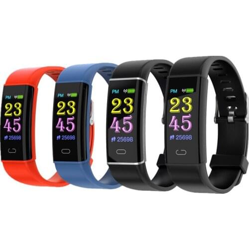 Bluetooth Smart Bracelet Color Screen Heart Rate Blood Pressure Monitoring Smartband Message Reminder Multi-Sport Mode Wristband