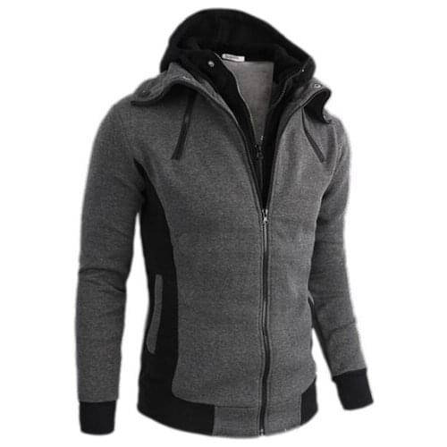 Zipper Warm Fleece Hoodies Men Autumn Winter Casual Patchwork Hoody Sweatshirts Mens Hip Hop Streetwear Male Pullover Hood Coats