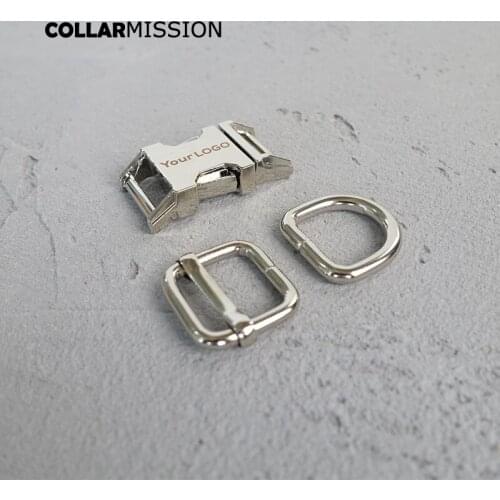 100sets/lot (metal buckle+adjust buckle+D ring/set) 15mm DIY accessory provide laser engraving service LOGO 4 colours