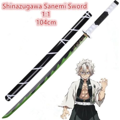104cm Kimetsu no Yaiba Sword Weapon Demon Slayer Shinazugawa Sanemi Cosplay Sword 1:1 Anime Ninja Knife PU toy