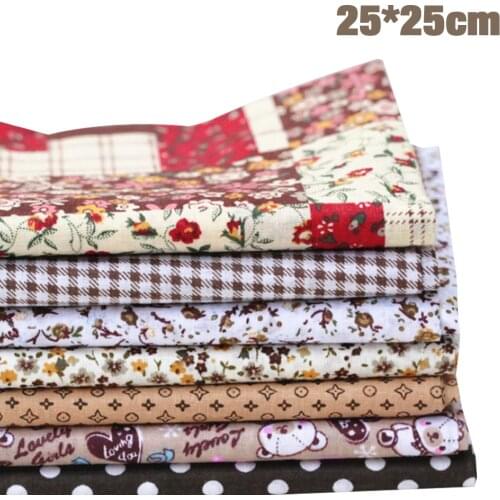 7 PCS DIY Cotton Fabric Cloth 10" x 10"(25cm),20" x 20"(50cm) for Patchwork, Sewing Tissue to Patchwork,Quilting Squares Bundles