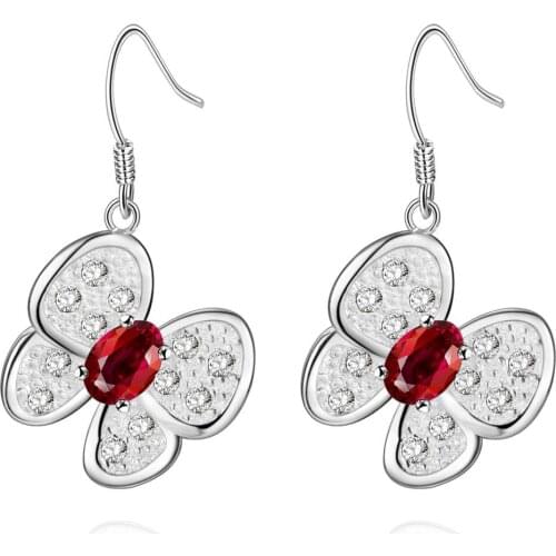 AE956 Hot sale free shipping silver fine jewelry,Wholesale 925-Sterling-Silver charms fashion Earrings /asyajkfa cmraldya