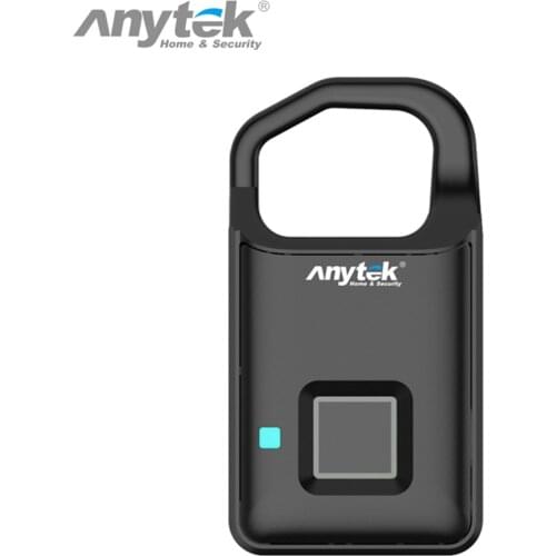 Anytek P4 Fingerprint Lock USB Rechargeable Smart Keyless Anti-Theft Padlock Suitcase Door Lock Burglar Alarm