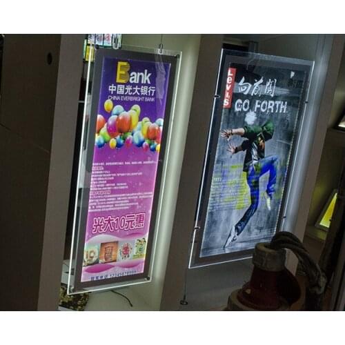 Free shipping Ultra Slim A4 LED Magnetic Panel Double Sided Estate Agent Display, Cable Hanging Wire Window Display