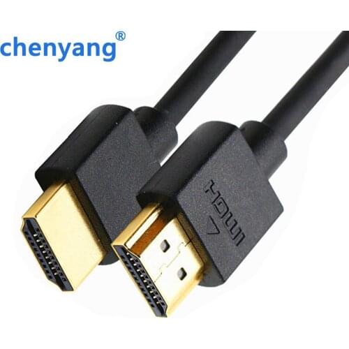 Free shipping high quality OD 3mm Super Soft Thin Mini HDMI- compatible to HDMI Cable for Moto Mobile Phone Tablet 1m