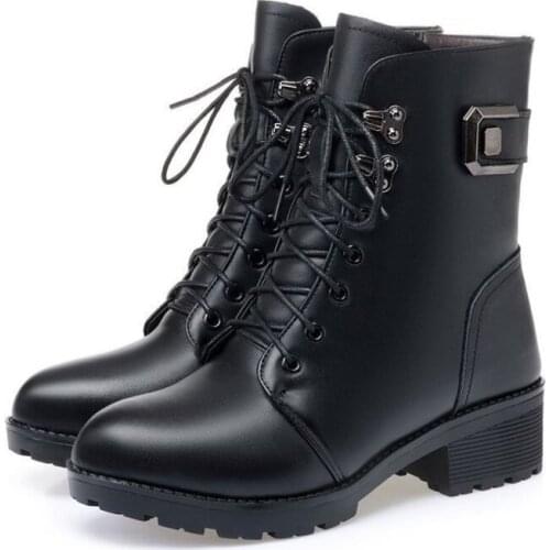 Womens winter padded ankle boots, midleg Martens, warm bare boots