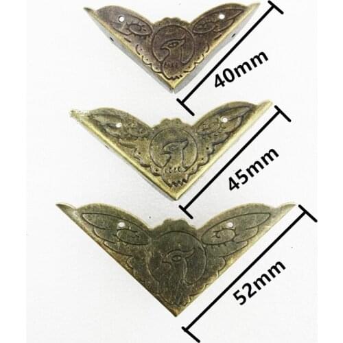 Bronze Iron Wooden Box Protector Book Album Menu Folder Corner Protectors,Ancient Vintage Flower Birds Pattern Coners,40Pcs