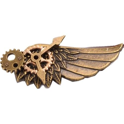 Steampunk Brooch Gear Wing Pattern Pendant Medieval Victorian Breast-pin