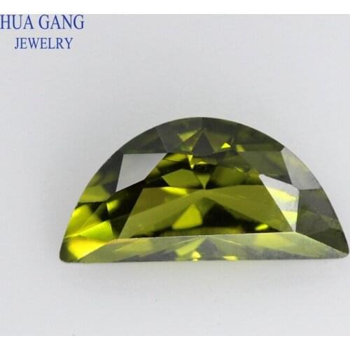 Peridot Moon Shape Cubic Zirconia Brilliant Cut Loose CZ Stone Synthetic Gems Beads For Jewelry 2x4~4x8mm Free Shipping