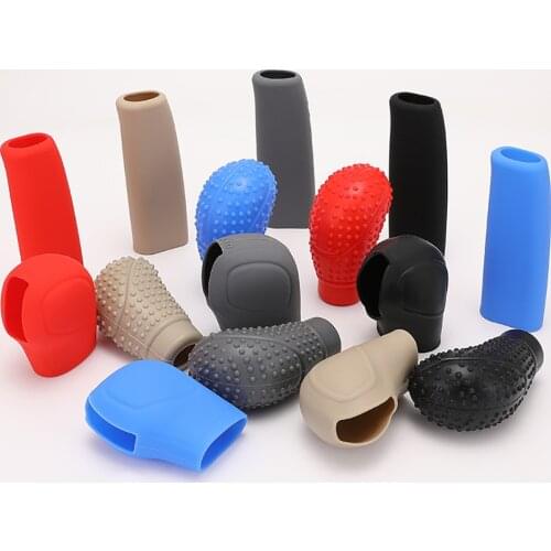 Car Shift Knob Cover Car Vehicle Round Soft Silicone Anti-Slip Lever Gear Shift Knob Cover Fashion Color Shift Knob Boots